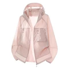 【新品】 [Vasarhely] UVカット パーカー メンズ レディース 軽量 薄手 接触冷感 通気性 速乾 フード付き ジャケット 夏用 日焼け対策 アウトドア 登山 釣り 自転車 通勤 散歩(2XL ピンク)