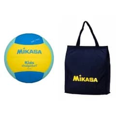 新品 ミカサ(MIKASA) スマイルドッジボール 2号 160ｇ 青/黄/緑 SD20-YLG 推奨内圧0.10~0.15(kgf/)+ レジャーバッグ・エコバッグ ラメ入り (全9色展開)ブラック BA22-BK セット