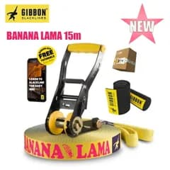 ギボン スラックライン バナナラマ 15m GIBBON SLACKLINE BANANA LAMA TREEWEAR 3.5cm幅 ツリーウェア オールラウンド 初心者 中級者 上級者 ニューモデル 新商品 バランス 体幹 フィットネス アウトドア スポーツ