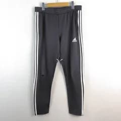 adidas アディダス トラックパンツ ワンポイントロゴプリント スリーストライプス ブラック メンズ 古着 スポーツMIX ストリート