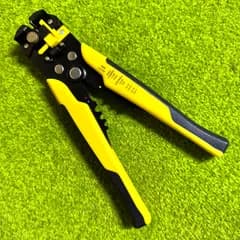 オートマチックワイヤーストリッパー★10-24AWG★自動調整★1台3役★美品★マルチ電工ペンチ★ストリッピング★ワイヤーカット★圧着★配線剥き★クリンパー★カッター★絶縁端子★非絶縁端子★イエロー★電気工事★DIY