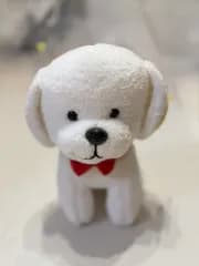 白 ぬいぐるみ 犬 赤い 蝶ネクタイ / 約 23cm