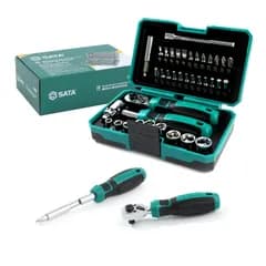 SATA ソケットレンチセット 38セット ビットラチェットセット ドライバーセット 48山ギア 差込角6.35mm（1/4インチ）エクステンションバー ビットホルダー 六角ソケット バイク DIY 家庭修理 整備 メンテナンス★m 50b46aef