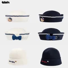 tbh × Hello Kitty  セーラーハット バケットハット2WAY 帽子 綿100％ 海魂漫游记 オーシャンシリーズ シェルホワイト/ネイビー 2色選択可