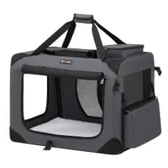 FEANDREA キャリーバッグ 中大型犬 70×52×52cm 犬用 ペットキャリー 折り畳める 室内外兼用 車用 病院 PDC70GYi