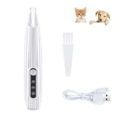 Lazysong ペット用バリカン 犬猫用 ディテール LEDライト付き USB充電 自宅トリミング 小型 軽量 静音 白i