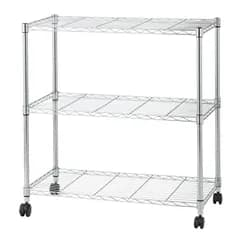 新商品 ポール径25mmパーツ対応 防錆加工 キッチンラック 頑丈 全体耐荷重240kg 棚板耐荷重80kg 幅91.5×奥行き46×高さ95.5cm 軽量で組立簡単工具いらず EL25-90953 テレビ台 3段 スチールラック幅90 キャスター付き メタル