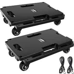 SPACEKEEPER 平台車 2個セット 縦横連結可能 耐荷重200Kg 積み重ね 軽量 静音 ドーリー 360度回転可能キャスター 収納便利 固定ロープ付き 家庭/教室/オフィス/業務/工場 [40.64cm×27.94cm]★m 7358ac88