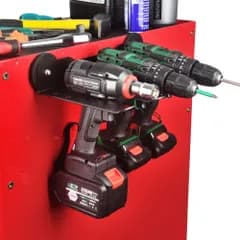 ULIBERMAGNET 電動工具オーガナイザー 3スロット ユーティリティストレージラックシェルフ ドライバーホルダー付き 壁取り付け 高耐久 コードレスドリルホルダー 取り外し可能なツールラック ガレージ、ワークショップ、倉庫に最適ys
