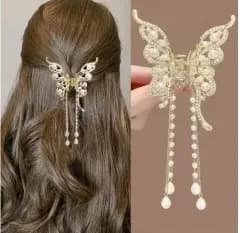 バタフライ パール ヘアバンスクリップ