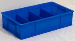 部品収納ボックス 黄色プラスチック製 [仕切りタイプ]パーツケース コンテナ BOX ネジ 工具 パーツ整理 (青スリム４仕切)ys