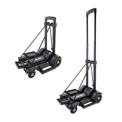 ★新品★ZHJINGYU キャリーカート 台車 折りたたみ式 軽量 プレート拡張可能 静音 超コンパクト 固定ゴムロープ付 荷物運搬 引越し アウトドア 4輪 ブラック fb8ad9f9