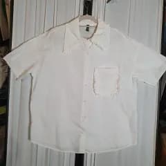 H&M フリル 白 半袖 シャツ 2XL サイズ 2508742