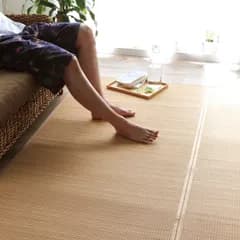丈夫 天然素材 抗菌 クッション 裏付 防臭 ベージュ 約261×352cm 消臭 江戸間6畳 ヨーク 簡単 マット カーペット 掃除 ラグ 竹 #5384950 イケヒコ・コーポレーション