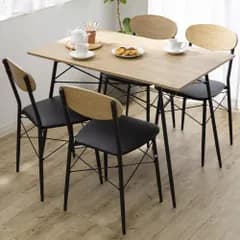 オーク ヴィンテージデザイン おしゃれ STDSET-5 (テーブル×1、チェア×4) スチール 幅:110cm セット 北欧 リビングテーブル ダイニングテーブル 5点セット ダイニングテーブルセット アイリスプラザ