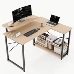 省スペース 組立簡単 pc 付き 棚 ゲーミングデスクワークデスクL字デスク desk 在宅勤務 computer 勉強机 学習机 パソコンデスク Merytes
