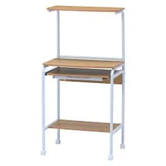 ★新品★不二貿易(Fujiboeki) パソコンデスク 机 幅60×奥行48×高さ122cm ナチュラル 木目調 キーボードトレー付き シンプル フィット 66740 28aba14b