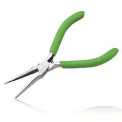 LEONTOOL ミニ先細ラジオペンチ 先長ラジオペンチ マイクロ先細ペンチ リードペンチ 平ヤットコ ギザ付 バネ付 127mm 小型 軽量 精密作業 アクセサリー用 ジュエリー製作 手作り 手芸用品 DIY プロ ホビー 工具 掴む 曲げる 切る 挟む ね