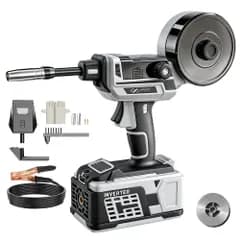 N★INJP-2512 溶接機 半自動 ノンガス MIG溶接機 AC100-110V 1.5kg 超軽量 ポータブル 家庭用 初心者向け アークフォース ホットスタート機能内蔵 適合ワイヤ0.8mm/1.0mm 現場修理 DIY 金属加工 補 6b9f6b2d