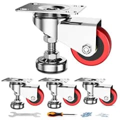 アジャスターキャスター 車輪径2インチ（5.08ｃｍ）4個セット 耐荷重500KG 取付工具付 アジャスターフット付 自在キャスター 作業台、機械設備、家具など中重荷重用キャスター送料無料