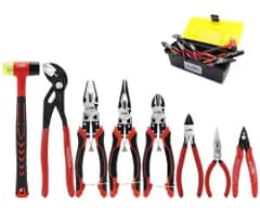 工具 8点セット ケース付き ニッパー ペンチ ラジオペンチ ウォーターポンププライヤー ゴムハンマー 家庭用・DIY・修理用as bf2e8f6f