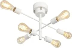 szbritelight 6灯シーリングライト 回転スポット E26 電球別売 鉄製 レトロ調 北欧風 工事不要 ダイニング キッチン 電球別売り 白 | 鉄枠 回転式 取付簡単 おしゃれ 空間演出 寝室 玄関 バー 店舗 廊下 階段 吹抜け 食卓  国内発送