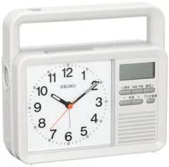 セイコークロック(Seiko Clock) セイコー クロック 目覚まし時計 防災クロック アナログ 手回し充電 ラジオ LED懐中電灯 非常用ブザー 携帯電話充電 薄グレー KR885N SEIKO 国内発送