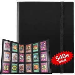 【新品】 LIUDU カードファイル トレカ ファイル 9ポケット 540枚収納 表紙はPP素材 弾性包帯バインド カードシート他のゲームカードを集める… (9ポケット, ブラック)