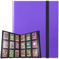 【新品】 LIUDU カードファイル トレカ ファイル 9ポケット 540枚収納 表紙はPP素材 弾性包帯バインド カードシート他のゲームカードを集める (パープル, 9ポケット)