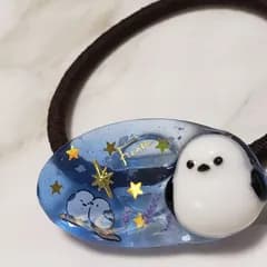 No.32【シマエナガと夜空】ヘアゴム