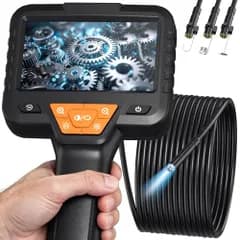32.8フィート 内視鏡カメラ（ライト付き）― IP67防水 ファイバースコープ検査カメラ、4.3インチIPSスクリーン、1080P HD、排水管点検用ツール、8段階調整可能LED搭載、配管・自動車エンジン用スネークカメラ送料無料