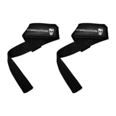 Gymreaper リフティングリストストラップ ウェイトリフティング ボディビルディング パワーリフティング 筋力トレーニング デッドリフト用 パッド入り ネオプレン 18インチコットン (ブラック) 