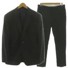 ポールスミス PAUL SMITH SOHO シングル2Bスーツ PL-ST-75797 ジャケット テーラードカラー パンツ スラックス 日本製 ウール混 ピンストライプ ブラック 黒 グレー L