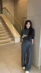 샵모도 ジェントル チャコール スラックス mロング丈