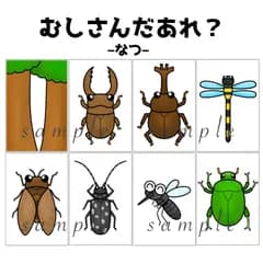カードシアター「むしさんだあれ？–夏–【ハガキサイズ】」ほいく保育教材お誕生日会虫★