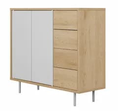 ♪［アイリスオーヤマ］ワイド リビング キャビネット ［幅79.5cm］ 　　　　金属脚付き リビング収納 チェスト 収納家具 おしゃれ