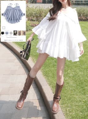 2Wayオフショルシャツミニワンピース