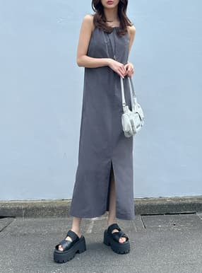 ネックドロストキャミワンピース