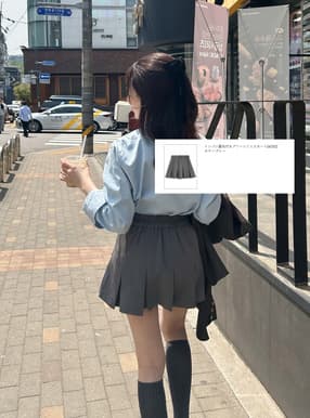 インパン裏地付きプリーツミニスカート