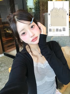 レースリブキャミソール