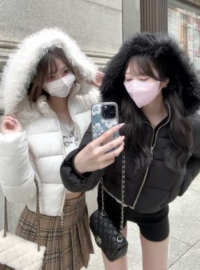 2Wayフード付きファーダウンジャケット