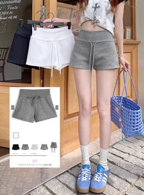 ウエストリブショートパンツ
