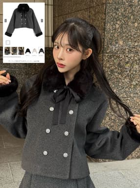 ティペット付きダブルボタンジャケット