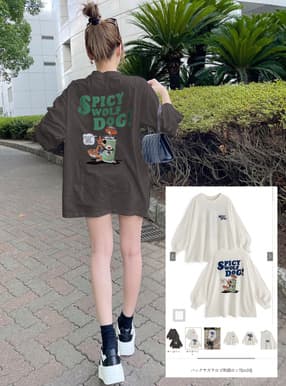 バックサガラロゴ刺繍ロンT