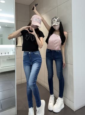ハイウエストスキニーデニムパンツ