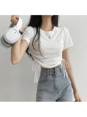 サイドドロストTシャツトップス