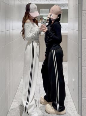 配色ライントラックパンツ