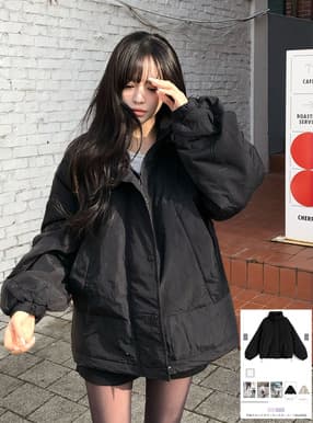 中綿スタンドカラーモンスターコート
