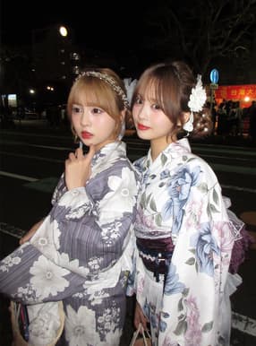椿柄浴衣セット