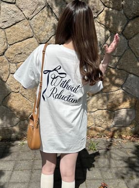 リボン刺繍ビッグTシャツ